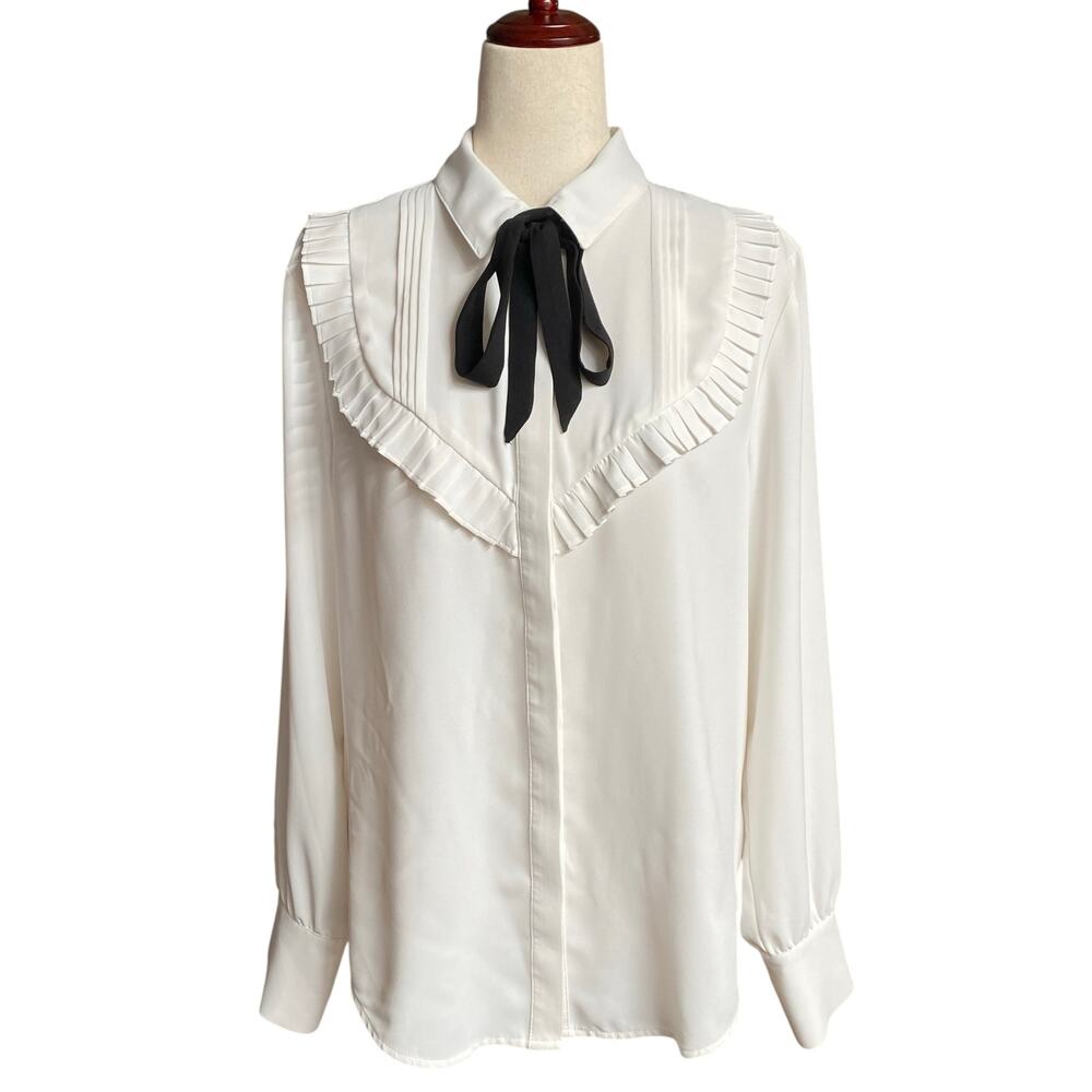 Ryegrass Coquette Librarian Academia Heritage Preppy Button Down Shirt L White